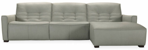 Hooker Furniture Living Room Reaux Power Recline Sofa With RAF Chaise With 2 Power Recliners