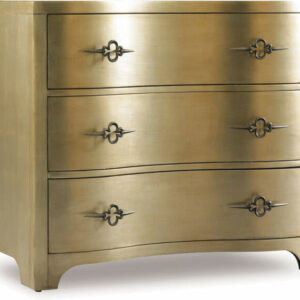 Hooker Furniture Living Room Sanctuary Three-Drawer Shaped Front Gold Chest