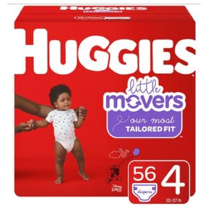 Huggies Little Movers Diapers, Size 4 - 56.0 ea