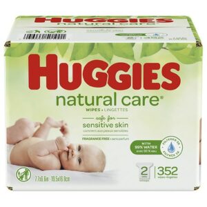 Huggies Natural Care Unscented Baby Wipes, Sensitive, Refill - 176.0 ea x 2 pack