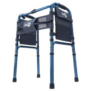 Hugo Adjustable Folding Walker With 5" Wheels and Plastic Glides - 1.0 ea