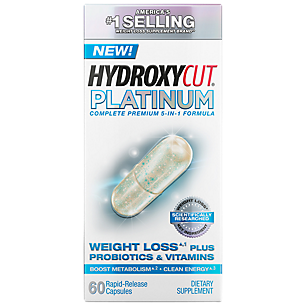 Hydroxycut Platinum Weight Loss Support Supplements Plus Probiotics & Vitamins (60 Rapid-Release Capsules)