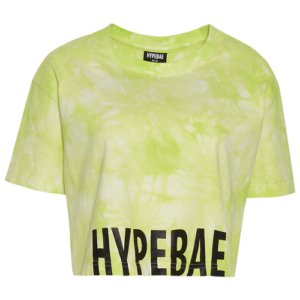 Hypebae Womens Hypebae Short-sleeve Cropped T-Shirt - Womens Volt/Black Size S