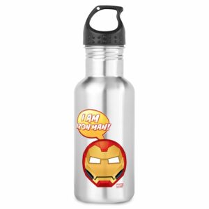 ''I Am Iron Man!'' Text Emoji Water Bottle Customizable Official shopDisney