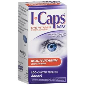 ICaps by Alcon, Lutein Enriched Multivitamin, Coated Tablets - 100.0 ea
