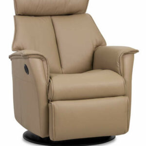 IMG Boss Trend Cinder Leather Large Power Recliner With Chaise