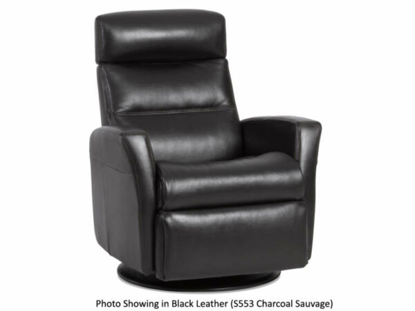 IMG Divani Sauvage Charcoal Leather Large Power Recliner with Chaise