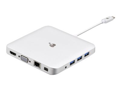 IOGEAR USB-C Compact Docking Station with Power Delivery Pass-Thru - docking station - HDMI, Mini DP