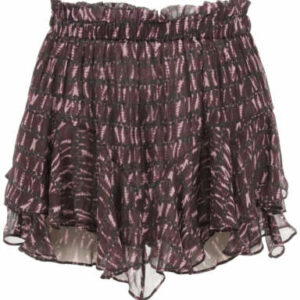 ISABEL MARANT ETOILE PATTERNED VOILE SHORTS 34 Purple, Pink, Black