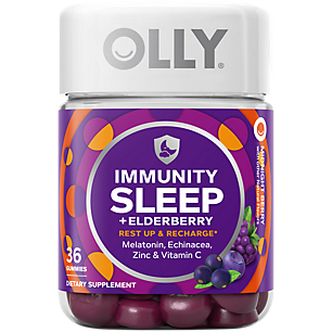 Immunity Sleep + Elderberry Gummies with Melatonin, Echinacea, Zinc & Vitamin C - Midnight Berry (36 Gummies)