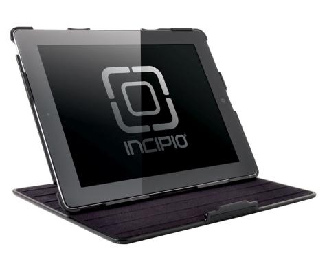 Incipio Flagship Folio Brushed Aluminum Hard Shell Case for Apple iPad 3, iPad 2 - Black