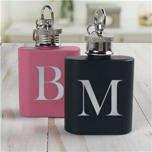 Initial Engraved Mini Flask