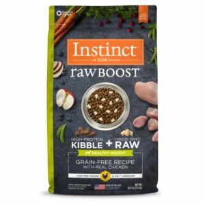 Instinct Raw Boost Healthy Weight Grain-Free Chicken Recipe Dry Dog Food with Freeze-Dried Raw Pieces, 20 lbs.