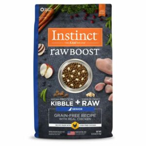 Instinct Raw Boost Senior Grain-Free Recipe with Real Chicken Dry Dog Food with Freeze-Dried Raw Pieces, 21 lbs.