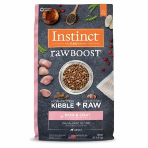 Instinct Raw Boost Skin & Coat Health Grain-Free Recipe with Real Chicken Dry Dog Food with Freeze-Dried Raw Pieces, 18 lbs.