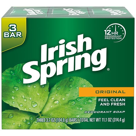 Irish Spring Deodorant Bar Soap Original - 3.7 oz x 3 pack