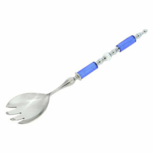 Italian Murano Glass Salad Fork - Silver Blue