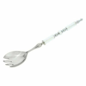 Italian Murano Glass Salad Fork - Silver White