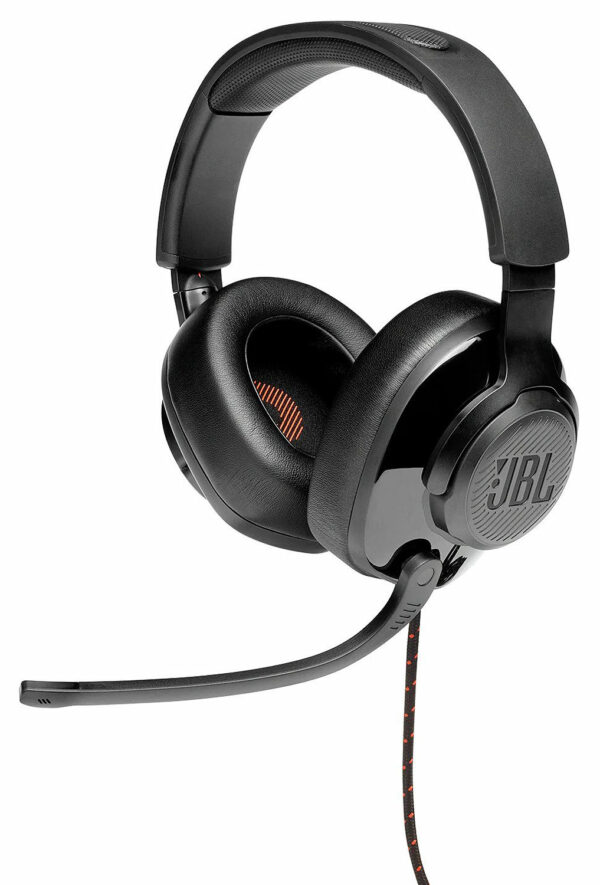 JBL Quantum 300 Black Hybrid Wired-Over-Ear Gaming Headset W/ Flip-Up Mic