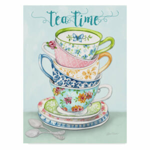 Jean Plout 'Watercolor Teacups 1' Canvas Art