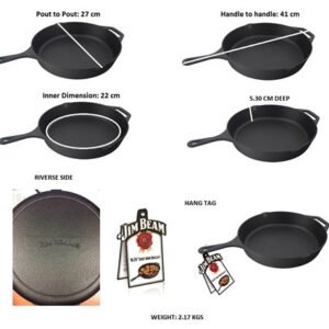 Jim Beam Round Cast Iron Skillet
