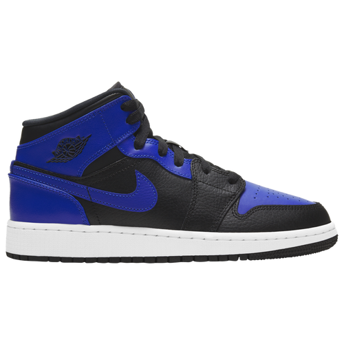 Jordan Boys Jordan AJ 1 Mid - Boys' Grade School Basketball Shoes Black/Hyper Royal/White Size 06.0