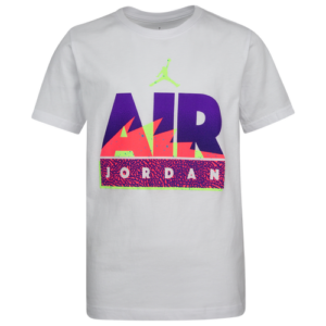 Jordan Boys Jordan AJ5 Bel Air T-Shirt - Boys' Grade School White/Purple/Pink Size L