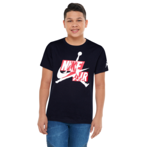 Jordan Boys Jordan Jumpman Classics HBR S/S T-Shirt - Boys' Grade School Black/White/Gym Red Size S