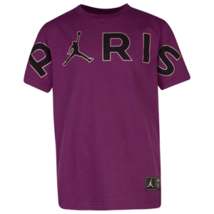 Jordan Boys Jordan PSG Paris Header S/S T-Shirt - Boys' Grade School Bordeaux/Black/Metallic Gold Size S