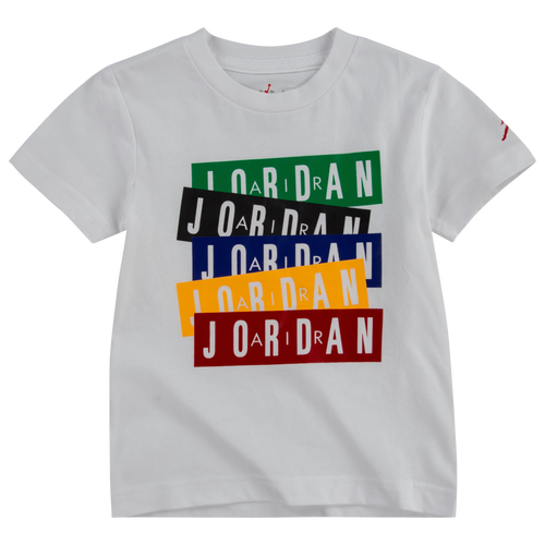 Jordan Boys Jordan Stack T-Shirt - Boys' Toddler White/White Size 4T