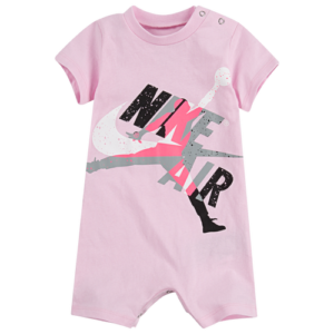 Jordan Girls Jordan Jumpman Classic Romper - Girls' Infant Pink/Black Size 24MO