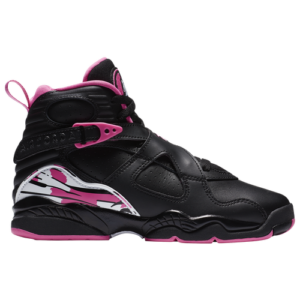 Jordan Girls Jordan Retro 8 - Girls' Grade School Basketball Shoes Black/White/Pinksicle Size 04.5