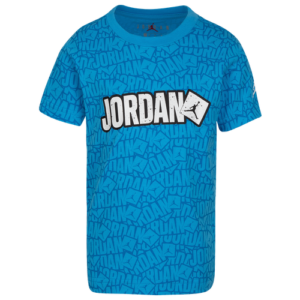 Jordan Girls Jordan Sticker T-Shirt - Girls' Grade School Teal/White Size S