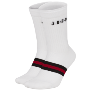 Jordan Jordan Crew 2 Pack Socks White/Gym Red/Black Size S