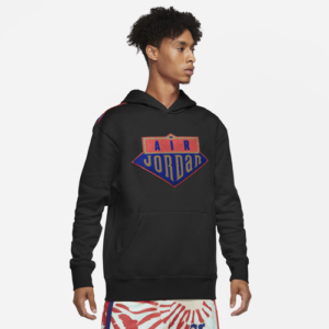 Jordan Mens Jordan DNA Sport Hoodie - Mens Black/Track Red Size L