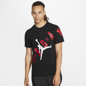 Jordan Mens Jordan HBR Stretch T-Shirt - Mens Black/Gym Red/White Size L