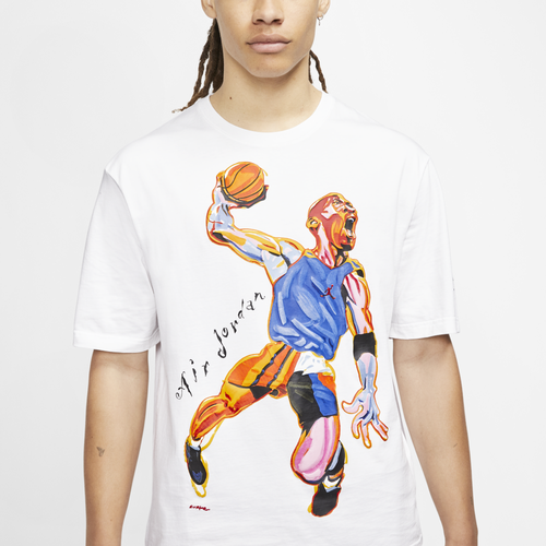 Jordan Mens Jordan Hoops Heroes T-Shirt - Mens White Size M