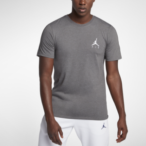 Jordan Mens Jordan Jumpman Air Embroidered T-Shirt - Mens Carbon Heather/White Size M