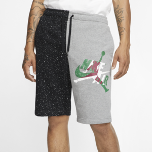 Jordan Mens Jordan Jumpman Classics Fleece Shorts - Mens Carbon Heather/Black/Red Size S