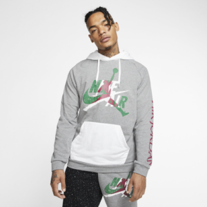 Jordan Mens Jordan Jumpman Classics Hoodie - Mens Carbon Heather/White Size XL