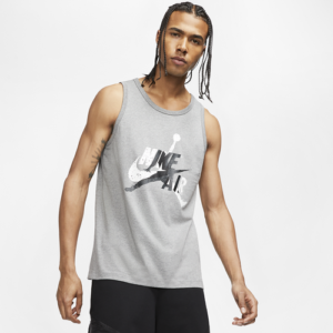 Jordan Mens Jordan Jumpman Classics Tank - Mens Carbon Heather/White Size L