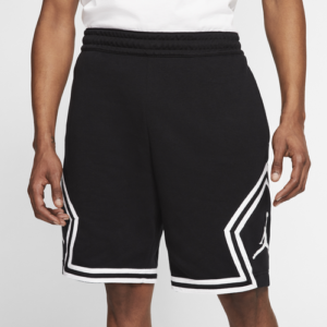 Jordan Mens Jordan Jumpman Fleece Diamond Shorts - Mens Black/White Size S