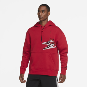 Jordan Mens Jordan Jumpman Holiday Hoodie - Mens Gym Red/Red Size XL