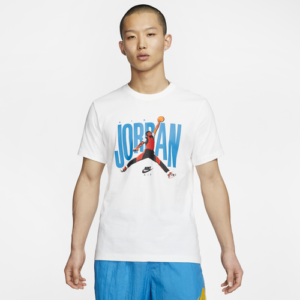 Jordan Mens Jordan Jumpman Photo T-Shirt - Mens White/Blue Size L