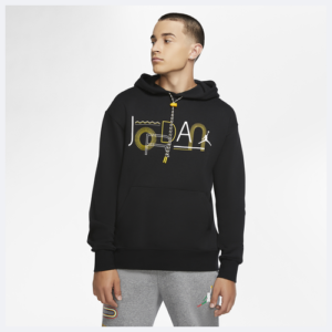 Jordan Mens Jordan Legacy 2 Hoodie - Mens Black/Yellow Size S