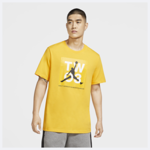 Jordan Mens Jordan Legacy 2 T-Shirt - Mens Yellow/White/Black Size XL