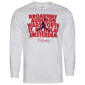 Jordan Mens Jordan NYC Washington Heights Long Sleeve T-Shirt - Mens White/Red Size S