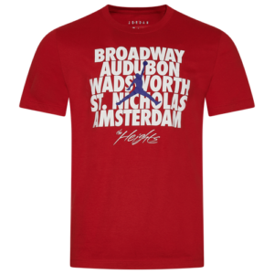 Jordan Mens Jordan NYC Washington Heights T-Shirt - Mens Red/White Size S