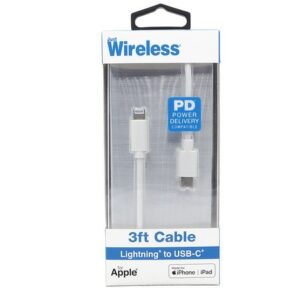 Just Wireless Lighting to USBC Cable 3ft - 1.0 ea