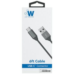 Just Wireless USB Type C Cable 6 foot - 1.0 Ea